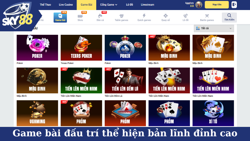 Game bài đấu trí thể hiện bản lĩnh đỉnh cao