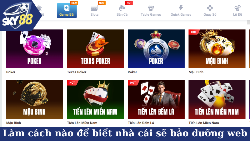 Làm cách nào để biết nhà cái sẽ bảo dưỡng web